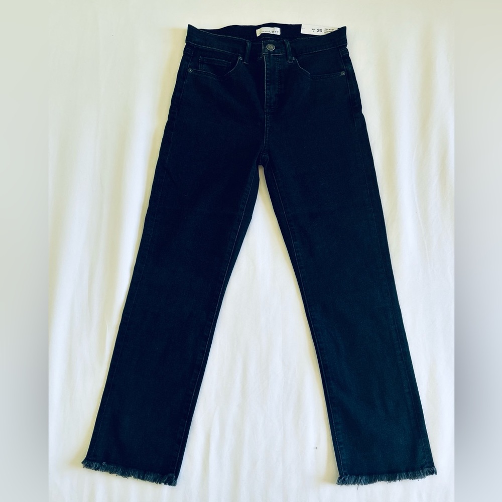 ANN TAYLOR LOFT High Waist Raw Hem Straight Crop 2/26 O-12 *